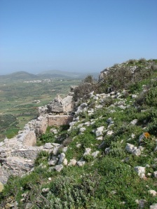 Ruined edifices at Apalirou Castle, Naxos