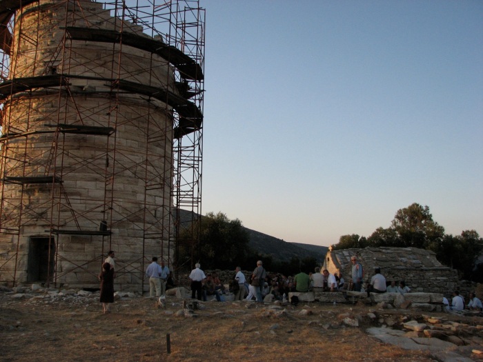 A public meeting at the Chimmaros Tower in Naxos
